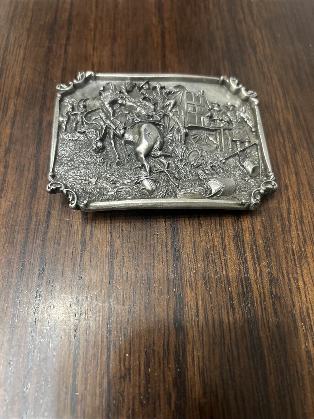 1987 Limited Edition Charles Russell Bronco to Breakfast Belt Buckle #5451